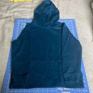 Boys M good condition cotton blend mid-weight hoodie. Dark teal blue